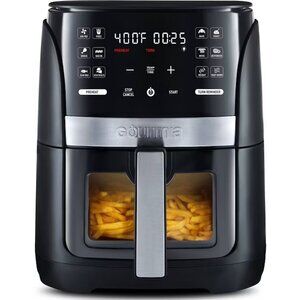 Gourmia 6-Qt Digital Window Air Fryer with 12 Presets & Guided Cooking Black